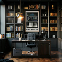 Synthesizer Sound Art Geometric Abstract Poster PosterGoat