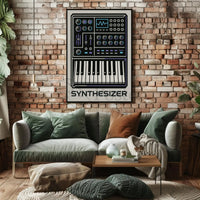 Synthesizer Sound Art Geometric Abstract Poster PosterGoat