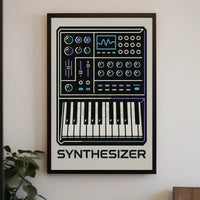 Synthesizer Sound Art Geometric Abstract Poster PosterGoat