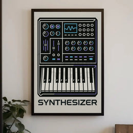 Synthesizer Sound Art Geometric Abstract Poster PosterGoat