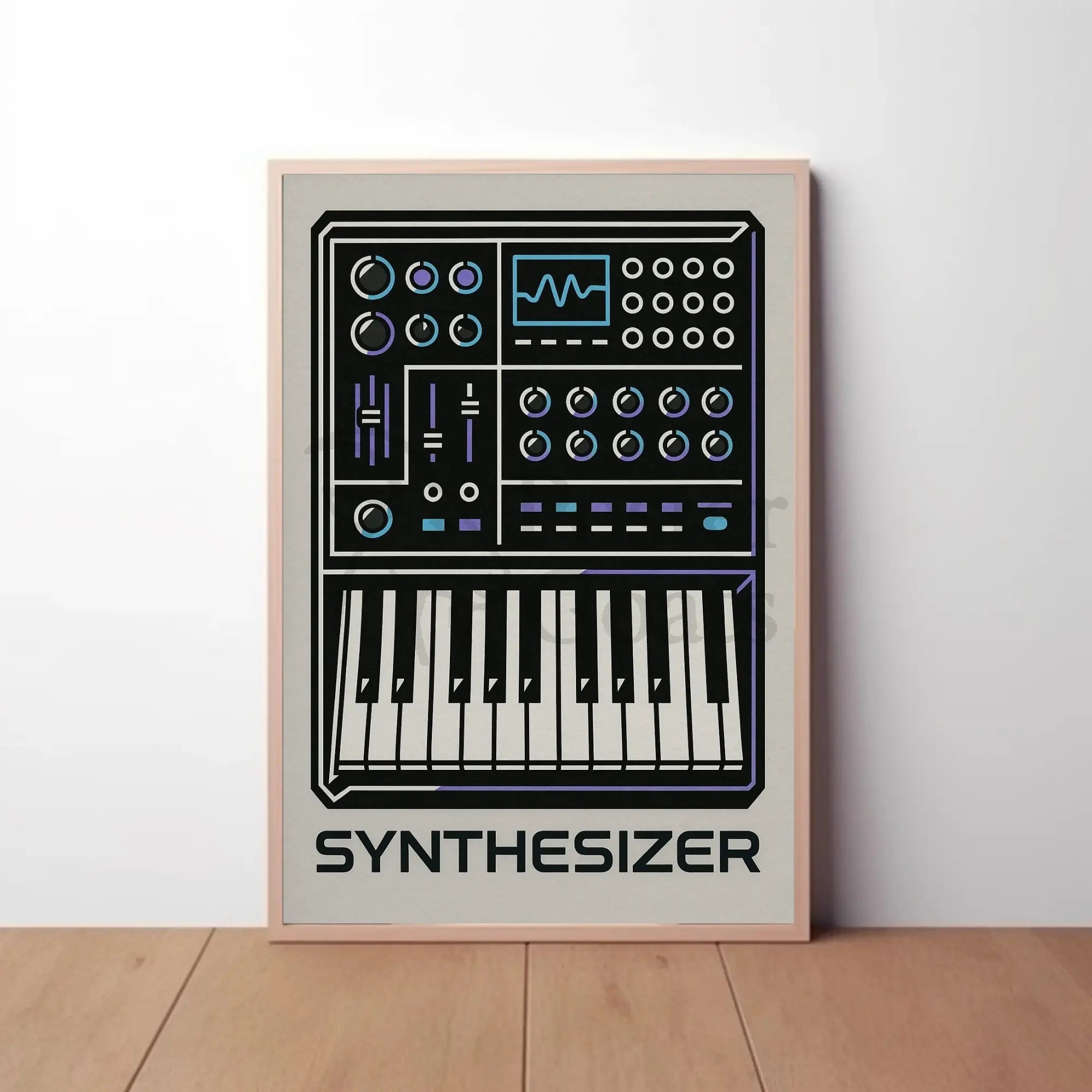 Synthesizer Sound Art Geometric Abstract Poster PosterGoat