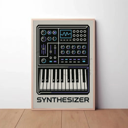 Synthesizer Sound Art Geometric Abstract Poster PosterGoat