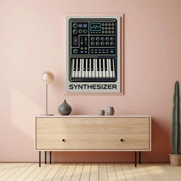Synthesizer Sound Art Geometric Abstract Poster PosterGoat