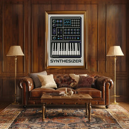 Synthesizer Sound Art Geometric Abstract Poster PosterGoat
