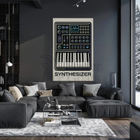 Synthesizer Sound Art Geometric Abstract Poster PosterGoat