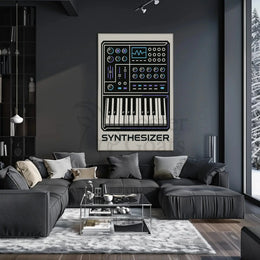 Synthesizer Sound Art Geometric Abstract Poster PosterGoat