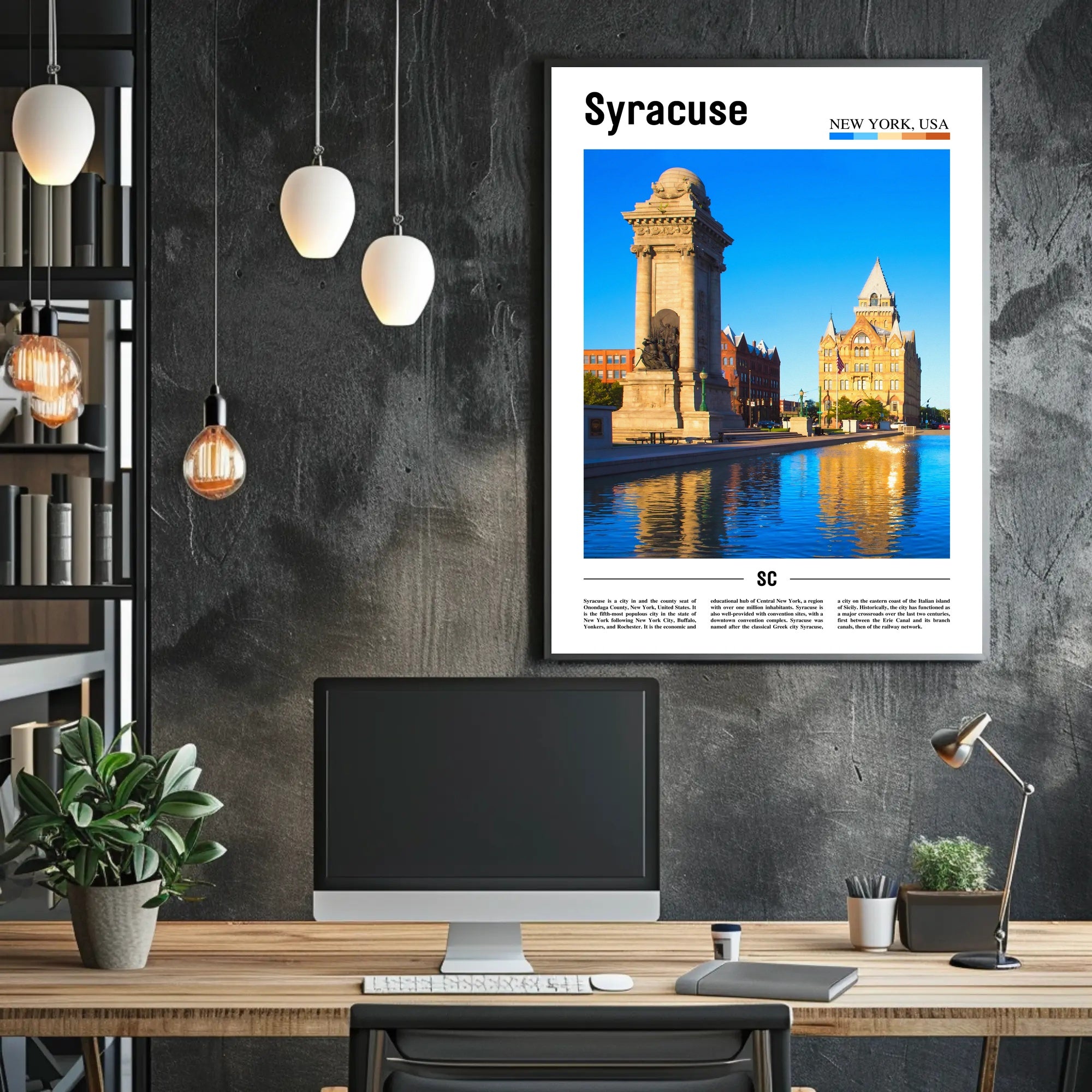 Syracuse New York Scenic Landscape Travel Poster PosterGoat