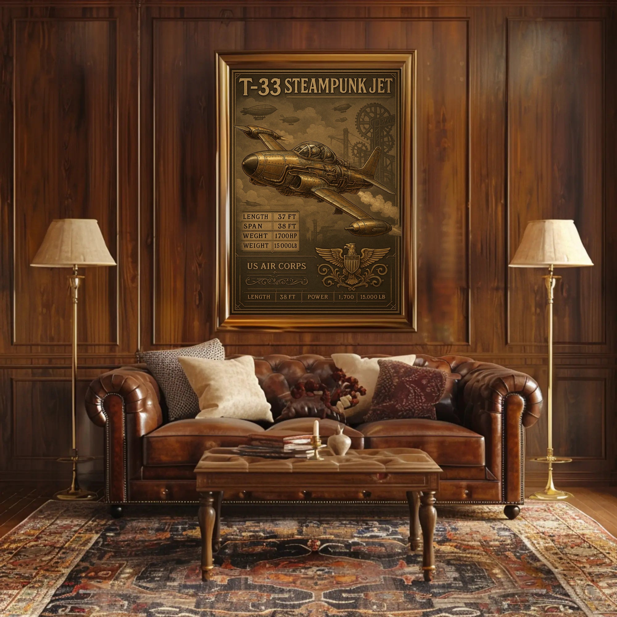 T-33 Steampunk Jet Poster PosterGoat