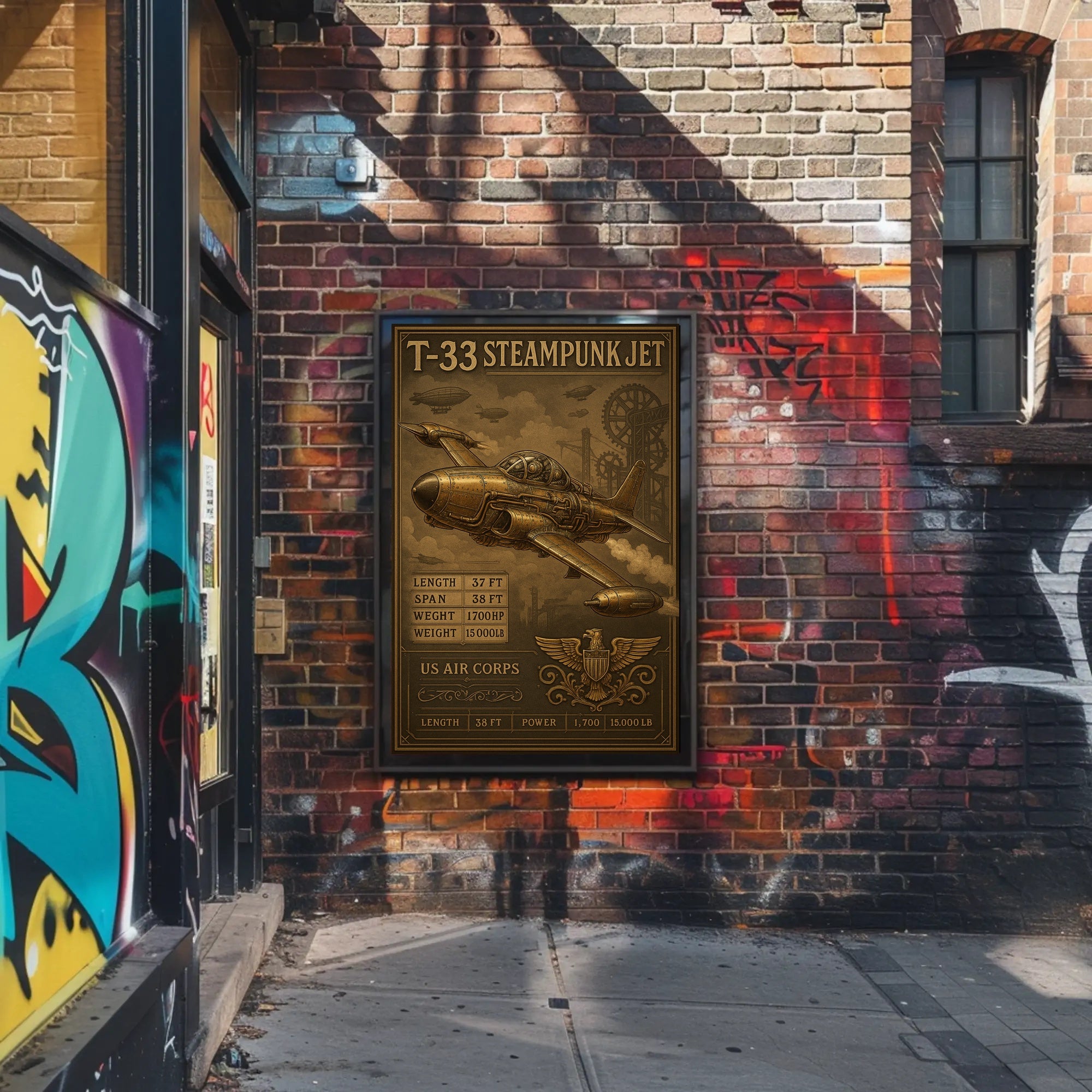 T-33 Steampunk Jet Poster PosterGoat