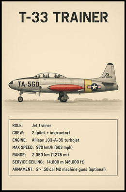 T-33 Trainer Jet Poster PosterGoat