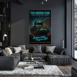T22 Medium Tank The BattlefieldS Game Poster PosterGoat
