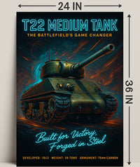 T22 Medium Tank The BattlefieldS Game Poster PosterGoat