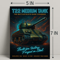T22 Medium Tank The BattlefieldS Game Poster PosterGoat