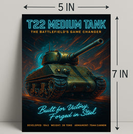 T22 Medium Tank The BattlefieldS Game Poster PosterGoat