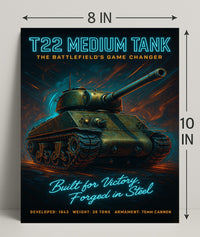 T22 Medium Tank The BattlefieldS Game Poster PosterGoat