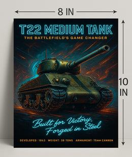 T22 Medium Tank The BattlefieldS Game Poster PosterGoat