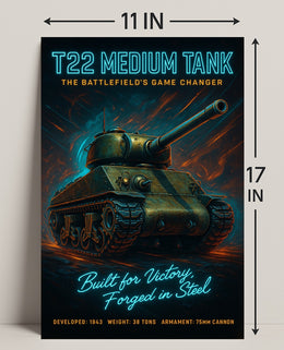 T22 Medium Tank The BattlefieldS Game Poster PosterGoat
