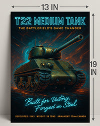 T22 Medium Tank The BattlefieldS Game Poster PosterGoat