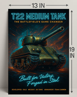 T22 Medium Tank The BattlefieldS Game Poster PosterGoat