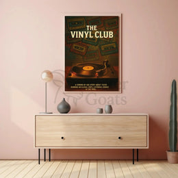 THE VINYL CLUB Retro Music Pop Culture Poster PosterGoat