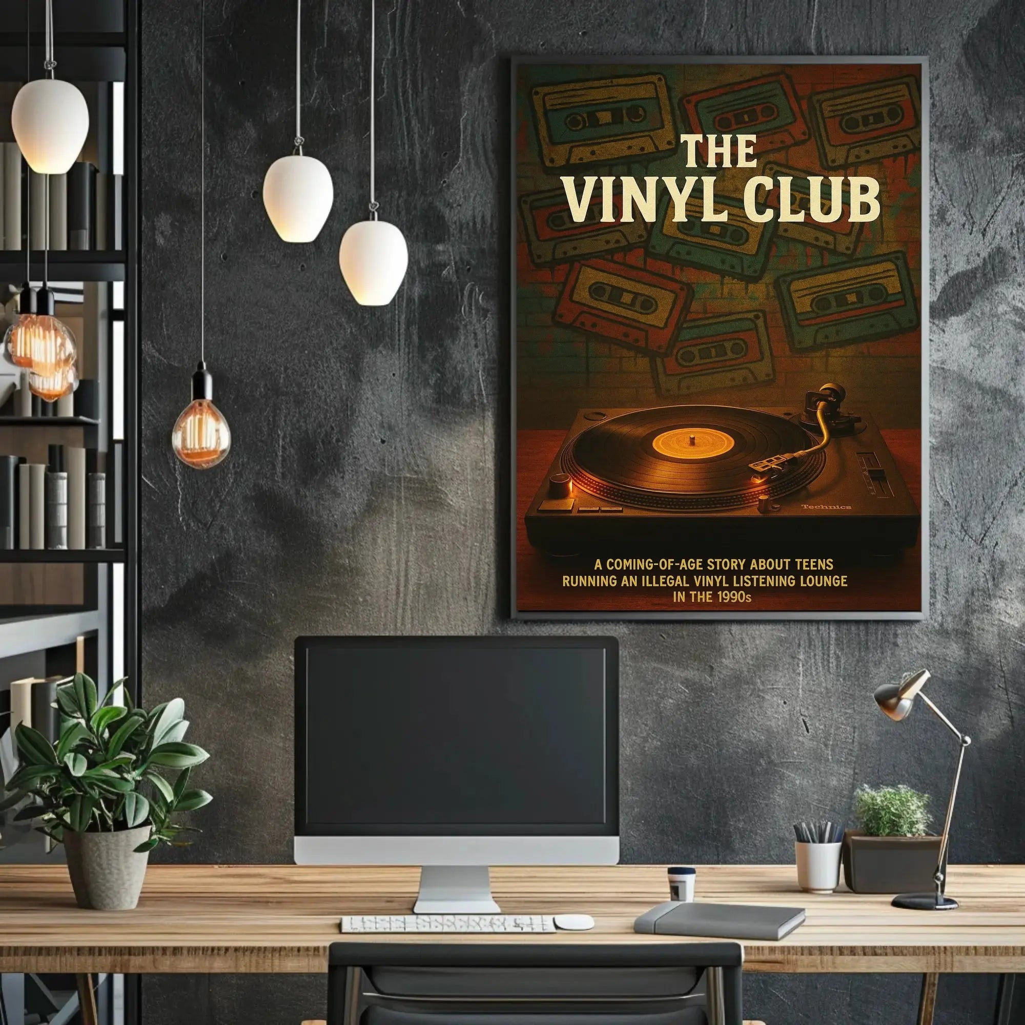THE VINYL CLUB Retro Music Pop Culture Poster PosterGoat