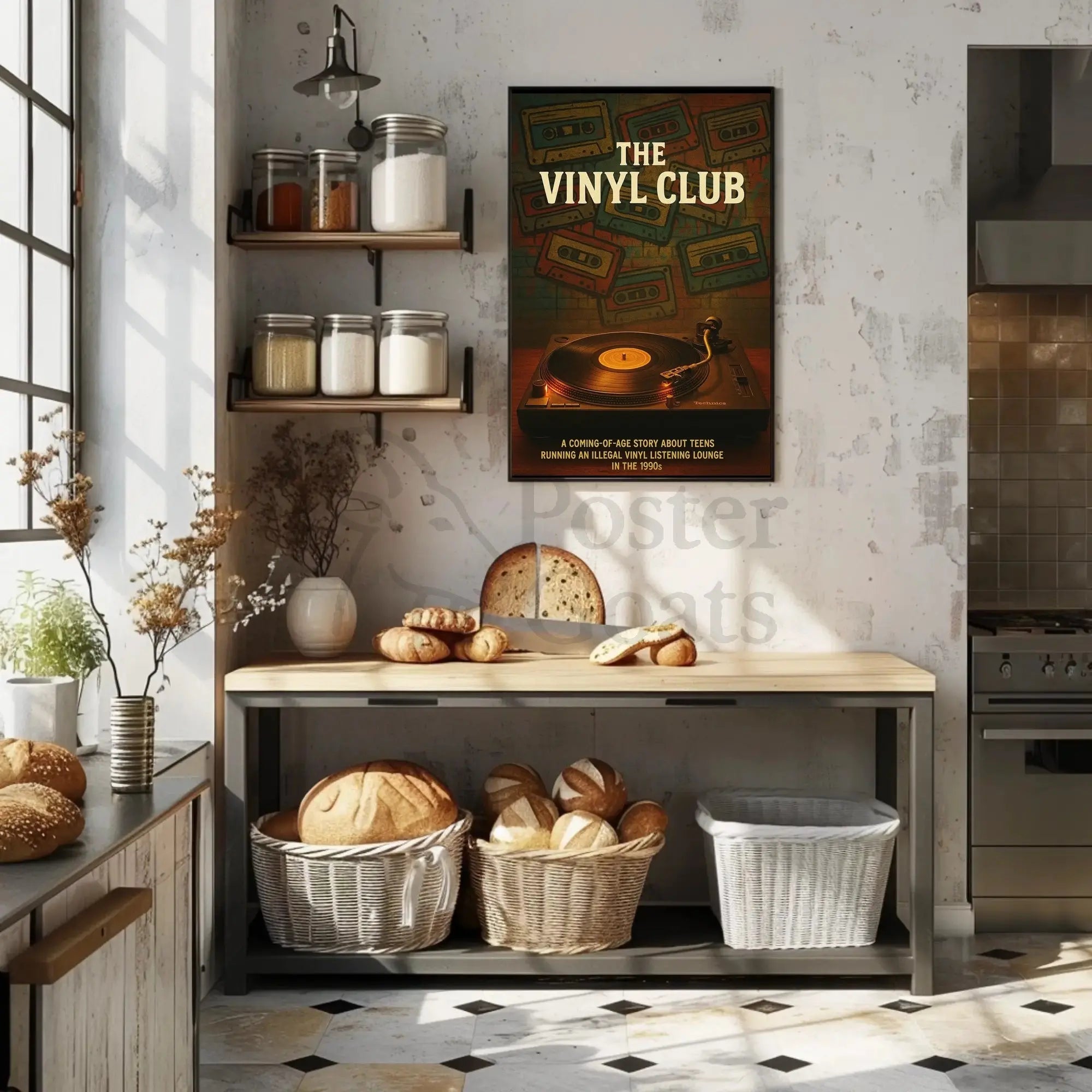 THE VINYL CLUB Retro Music Pop Culture Poster PosterGoat