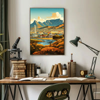 Table Mountain South Africa Cityscape Travel Poster PosterGoat