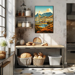 Table Mountain South Africa Cityscape Travel Poster PosterGoat