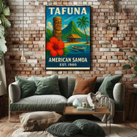Tafuna Island Escape Vintage Travel Poster PosterGoat