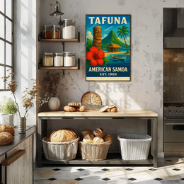 Tafuna Island Escape Vintage Travel Poster PosterGoat