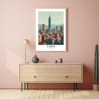 Taipei Cityscape with Iconic Taipei 101 Urban or Cityscape Poster PosterGoat