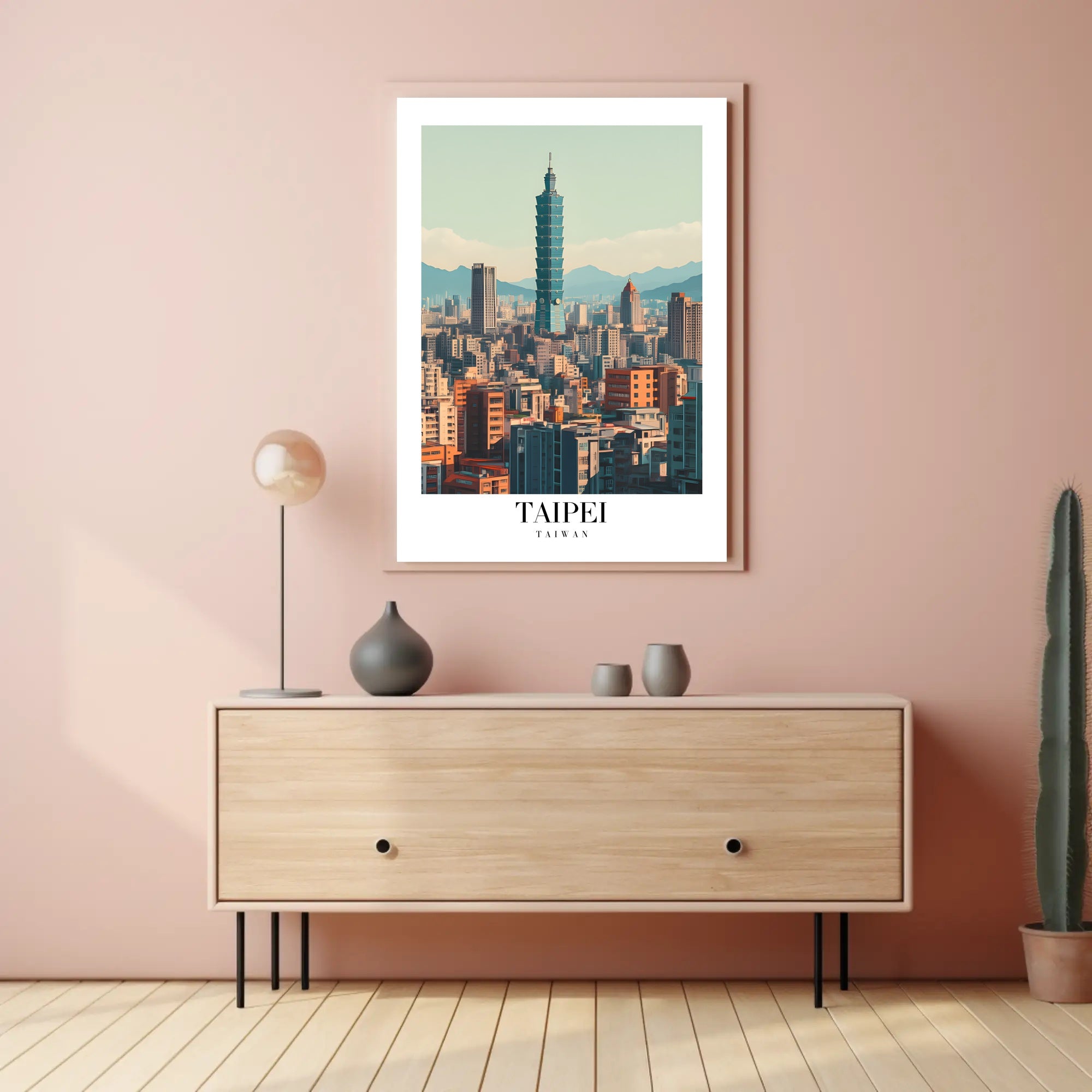 Taipei Cityscape with Iconic Taipei 101 Urban or Cityscape Poster PosterGoat