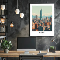 Taipei Cityscape with Iconic Taipei 101 Urban or Cityscape Poster PosterGoat