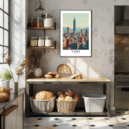 Taipei Cityscape with Iconic Taipei 101 Urban or Cityscape Poster PosterGoat