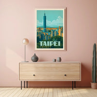 Taipei Taiwan Vintage Travel Poster PosterGoat
