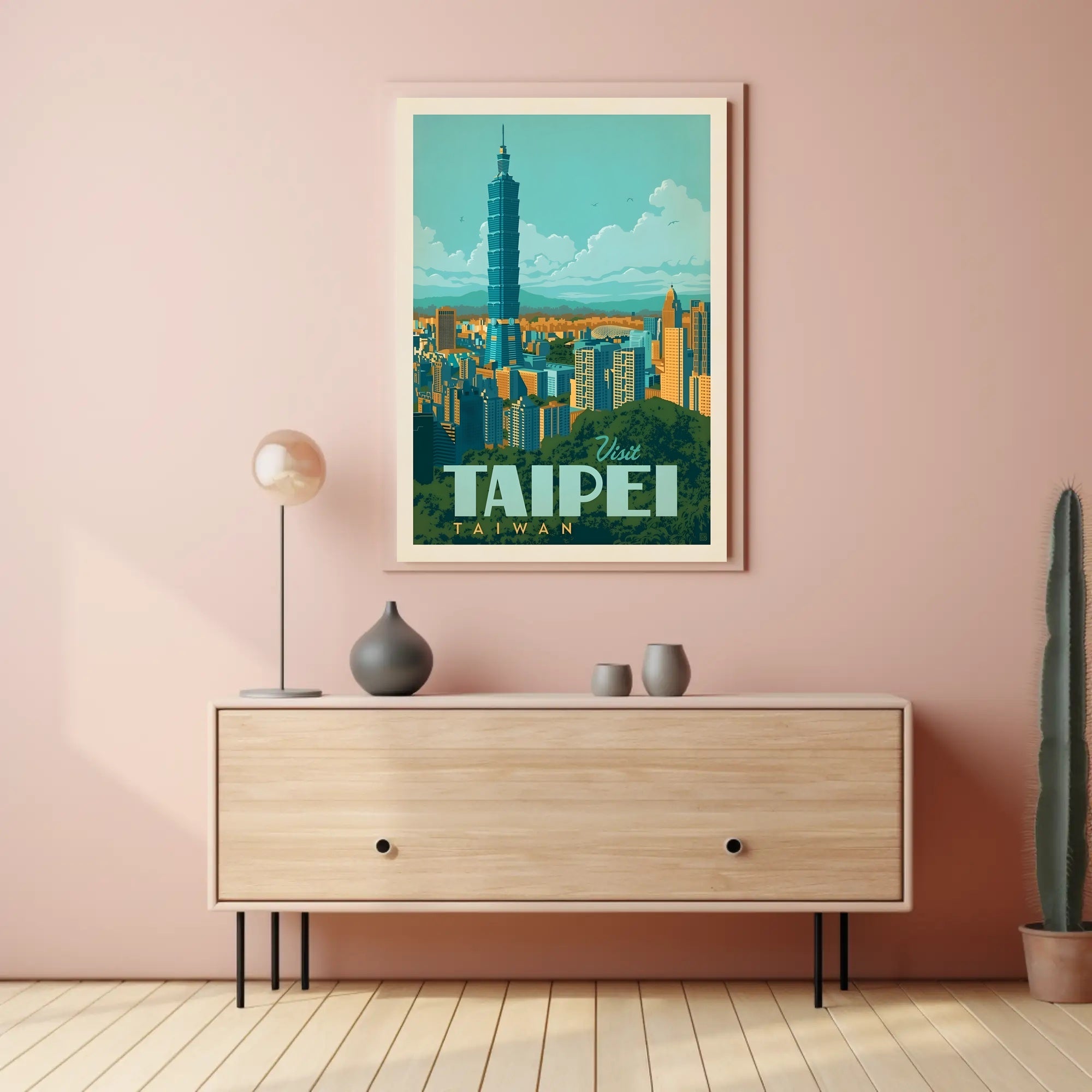 Taipei Taiwan Vintage Travel Poster PosterGoat