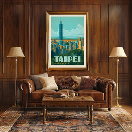 Taipei Taiwan Vintage Travel Poster PosterGoat