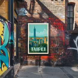 Taipei Taiwan Vintage Travel Poster PosterGoat