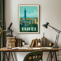 Taipei Taiwan Vintage Travel Poster PosterGoat