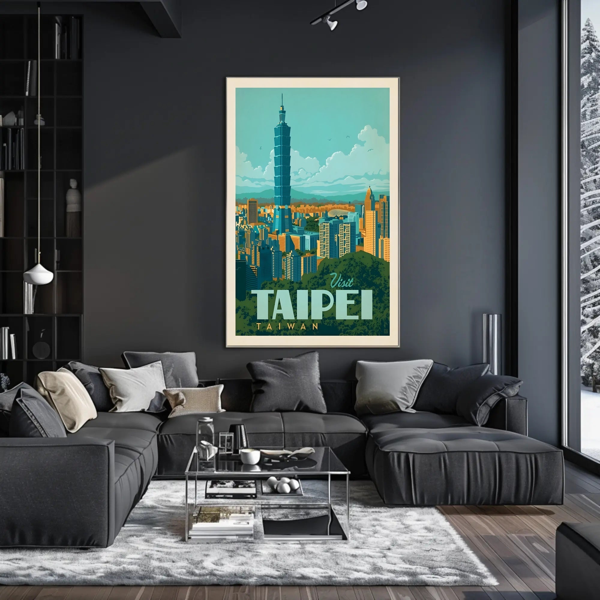 Taipei Taiwan Vintage Travel Poster PosterGoat