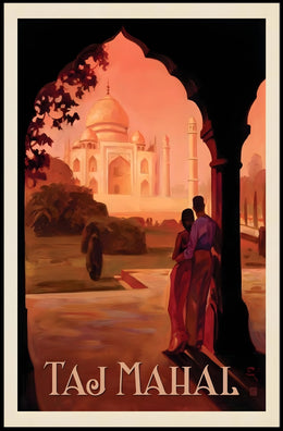 Taj Mahal Romantic Vintage Travel Poster PosterGoat