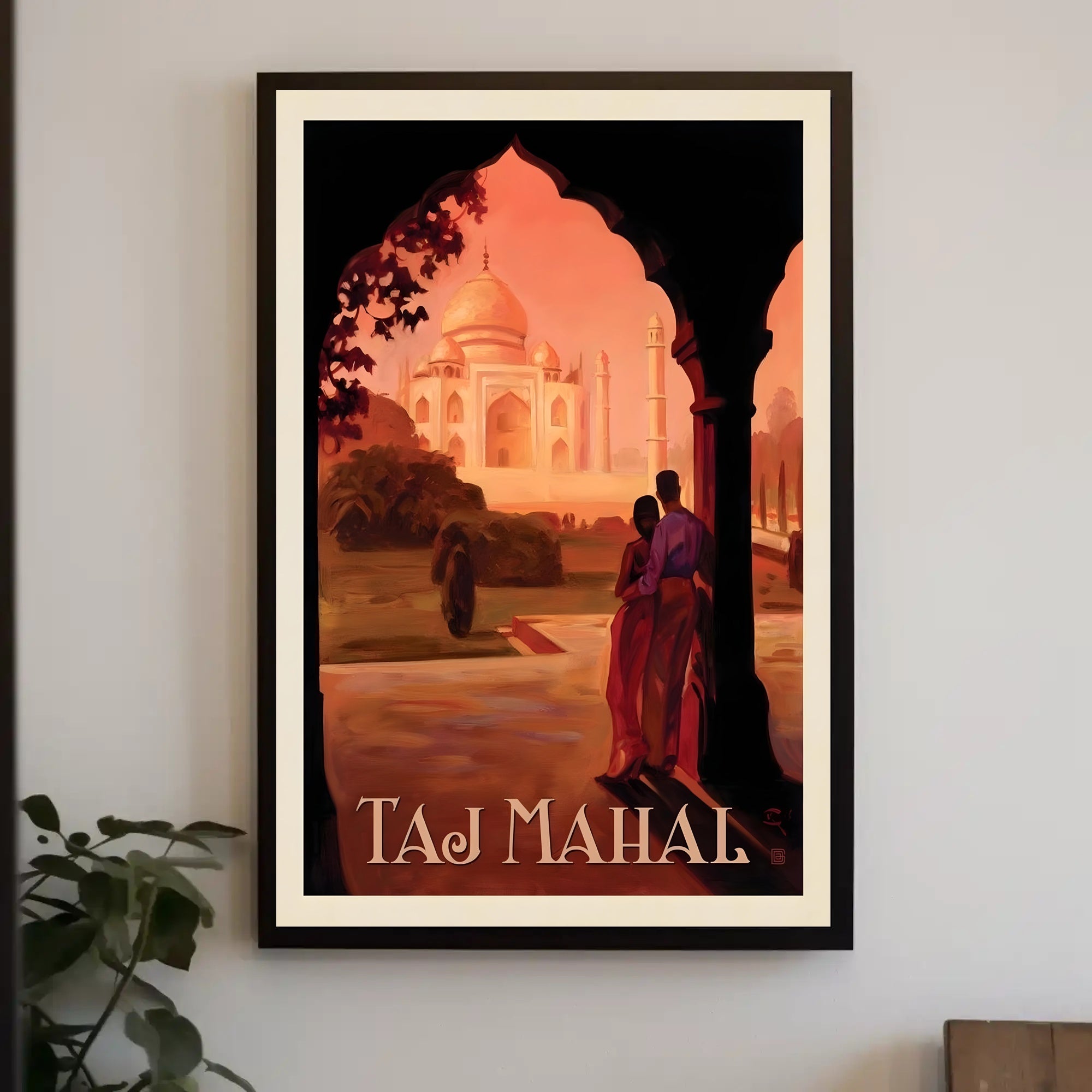 Taj Mahal Romantic Vintage Travel Poster PosterGoat