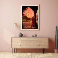 Taj Mahal Romantic Vintage Travel Poster PosterGoat