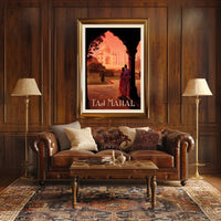 Taj Mahal Romantic Vintage Travel Poster PosterGoat