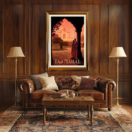 Taj Mahal Romantic Vintage Travel Poster PosterGoat