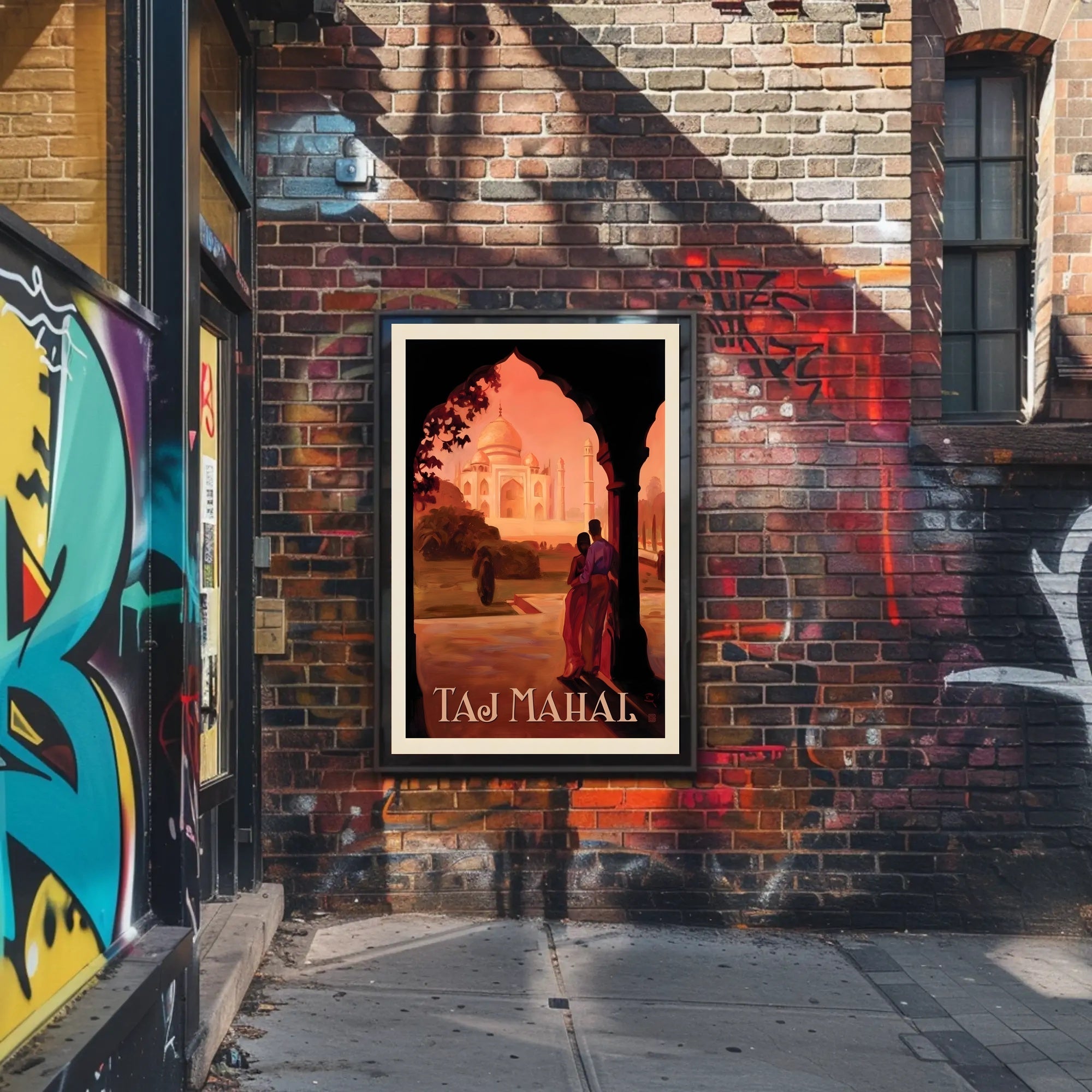 Taj Mahal Romantic Vintage Travel Poster PosterGoat