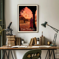 Taj Mahal Romantic Vintage Travel Poster PosterGoat