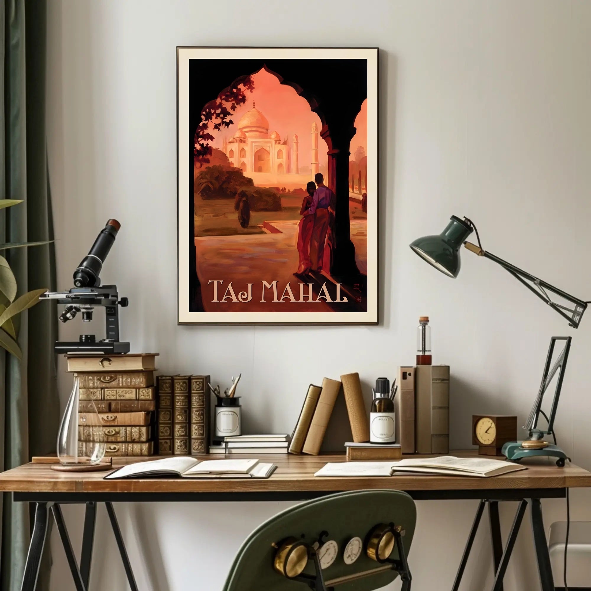 Taj Mahal Romantic Vintage Travel Poster PosterGoat