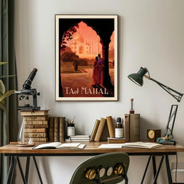Taj Mahal Romantic Vintage Travel Poster PosterGoat