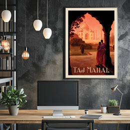 Taj Mahal Romantic Vintage Travel Poster PosterGoat